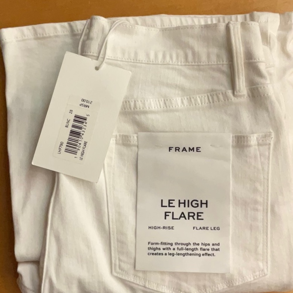 Frame Le High Flare White Jeans sz 28